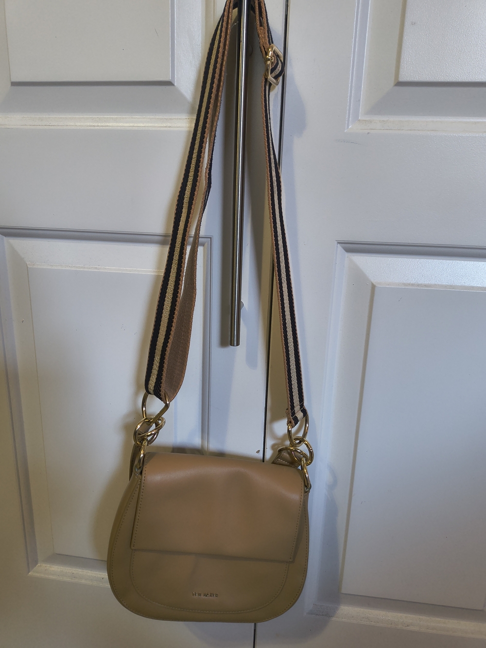 Ted Baker Pebbled Leather Crossbody Bag in Taupe